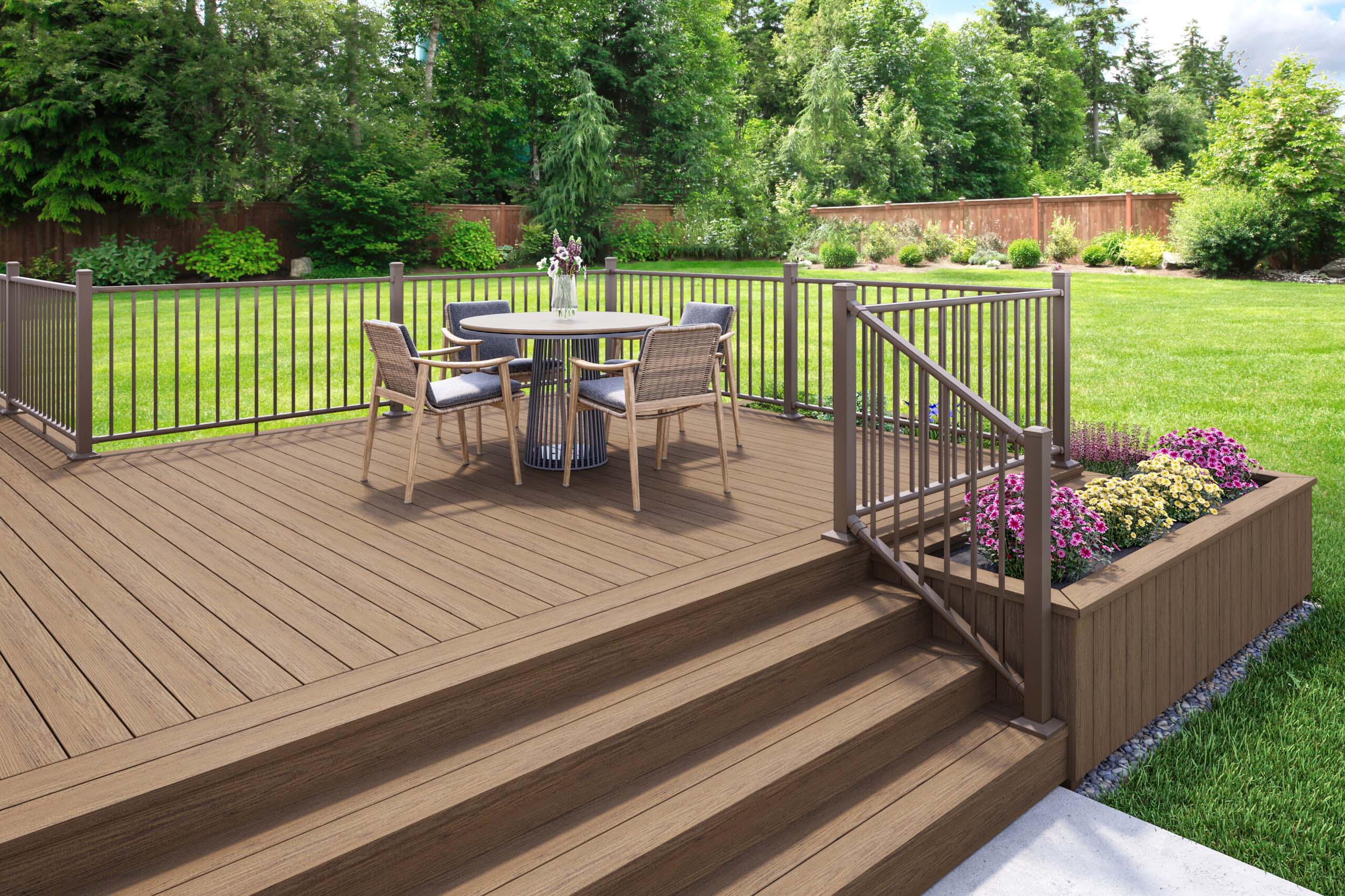 Deckorators composite decking with railing system
