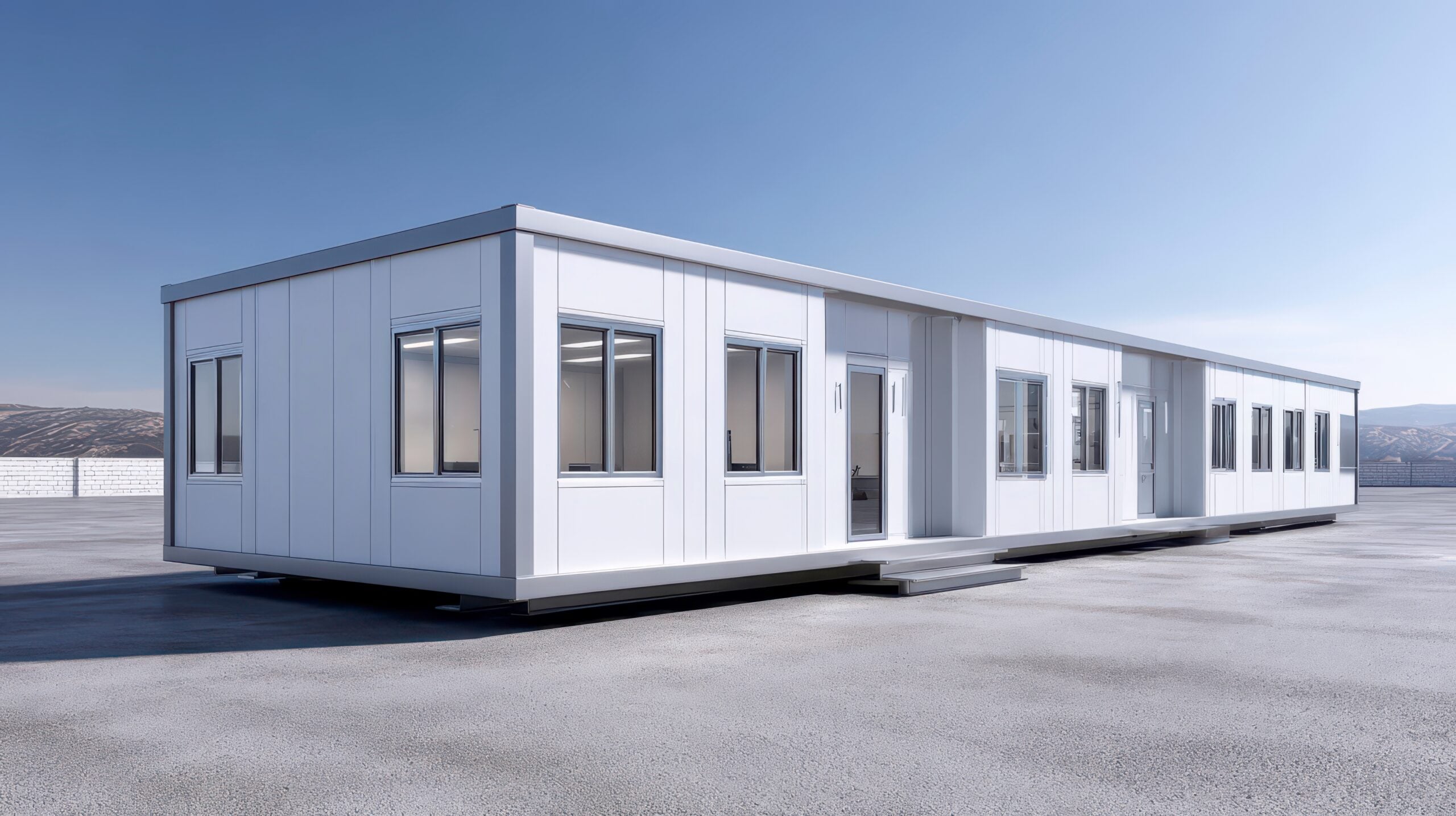 Commercial modular office building exterior