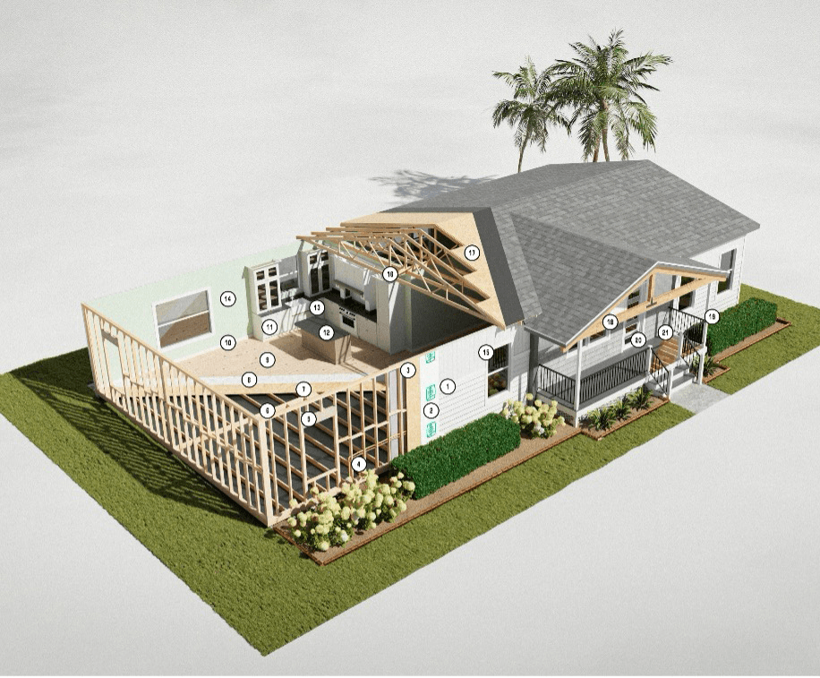Commercial modular building structural components diagram