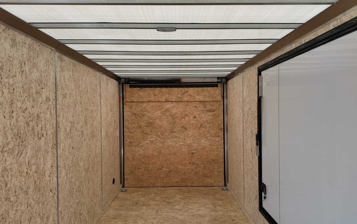Daylight passing through the BRAWN® LightLID™ translucent roof panel into a cargo trailer
