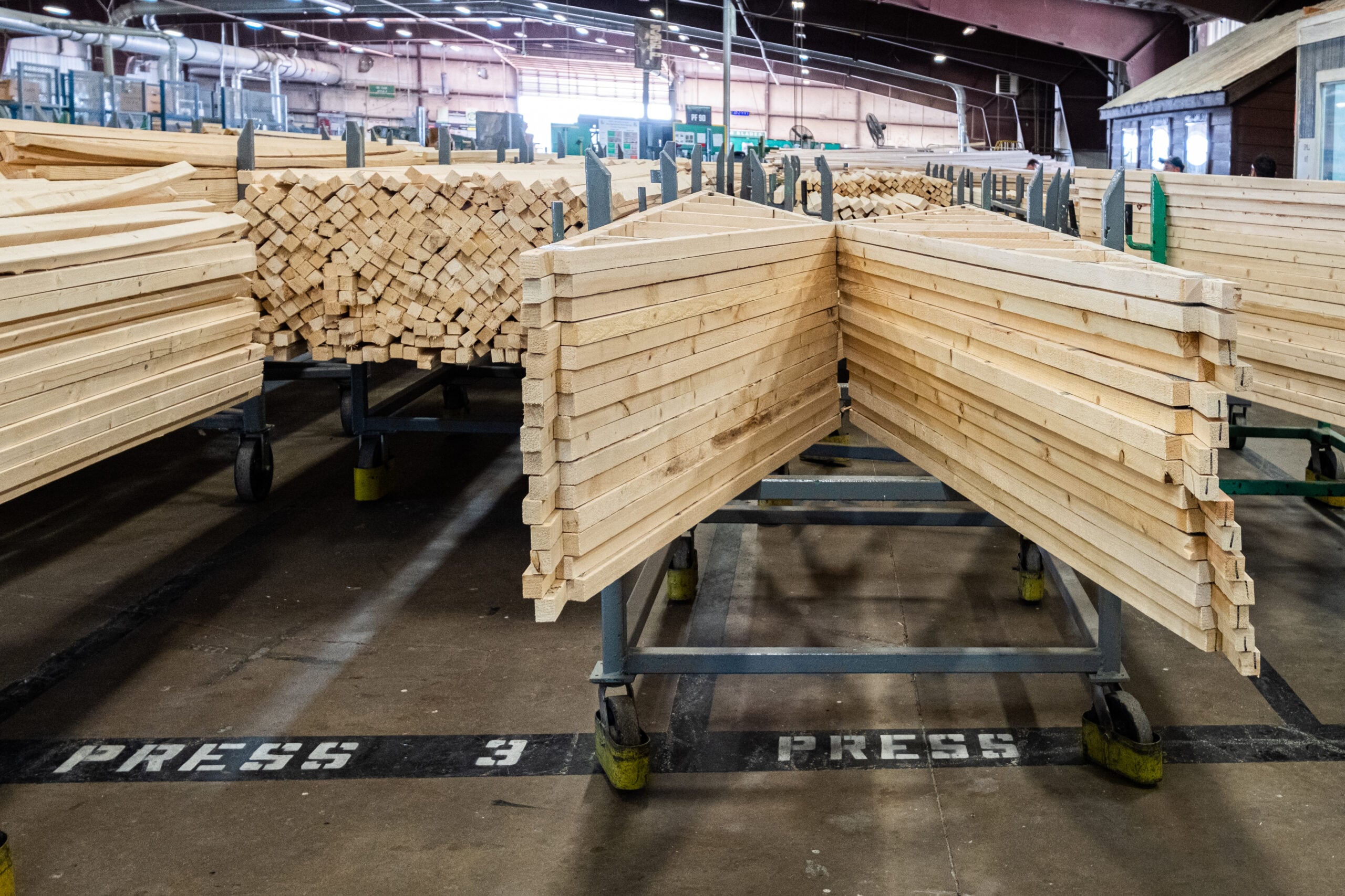 Roof truss manufacturing at UFP Factory Built Hillsboro plant