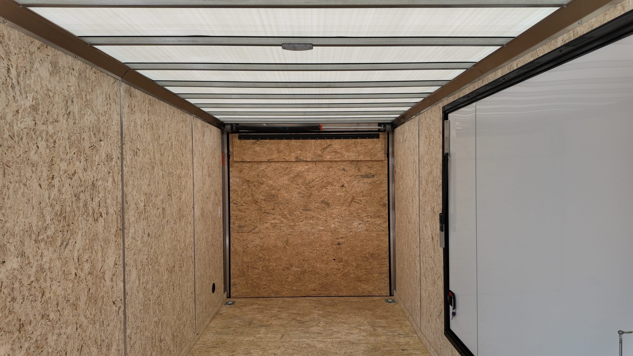 Cargo trailer exterior wall panels aerial view